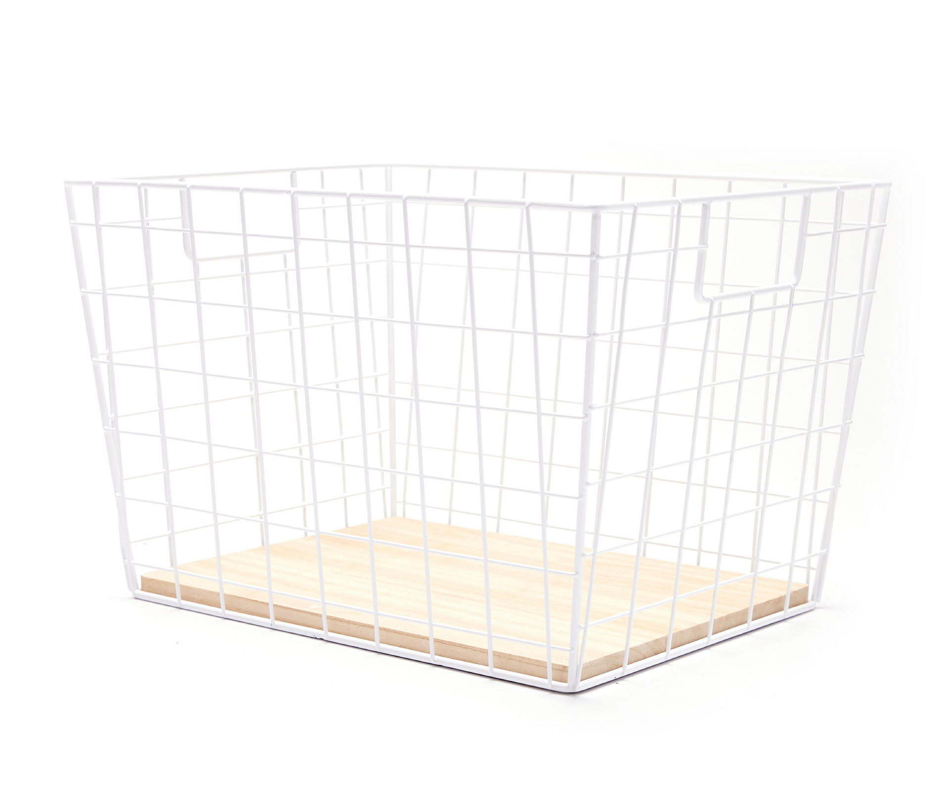 Tapered Grid Bin with Wood Base - Big Lots