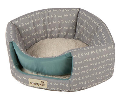 "Meow" Gray 2-in-1 Cat Cave Bed