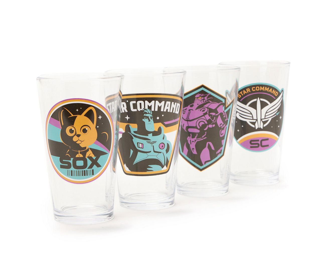 Star Wars Pint 16 Oz. Drinking Glasses set of 4 Various Characters
