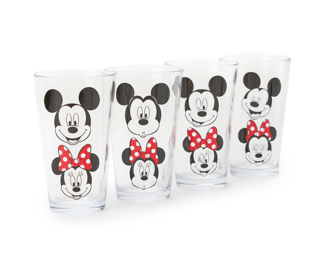Silver Buffalo Disney Classic Mickey and Minnie Mouse Kiss Dots Pint Glass,  16 Ounces