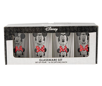 Mickey & Minnie 16-Oz. Pint Glass, 4-Pack