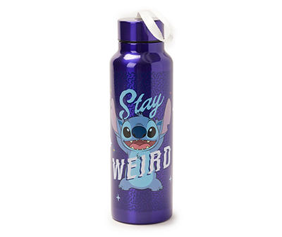 Lilo & Stitch "Stay Weird" Purple Stitch Stainless Steel Water Bottle, 27 oz.