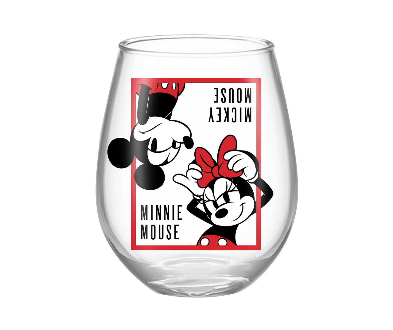 Disney Mickey & Minnie Mouse 2-Piece Stemless Wineglass Set