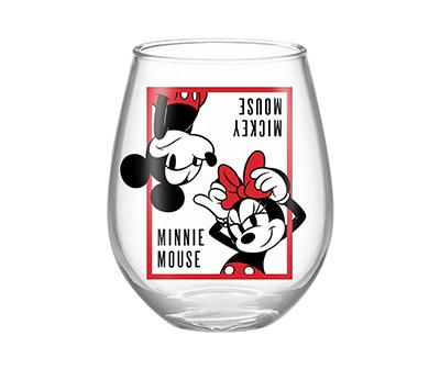 Mickey Mouse & Minnie Mouse Stemless Wineglass Set, 20 oz.