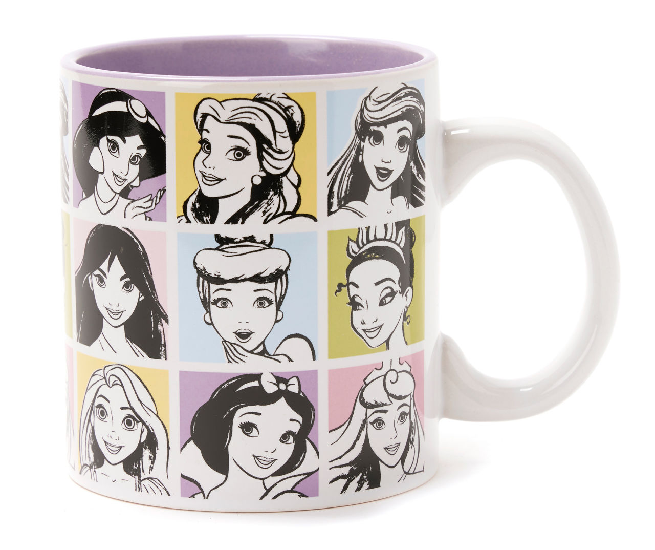 Disney Princess White & Pastel Princess Tiles Ceramic Mug, 20 oz