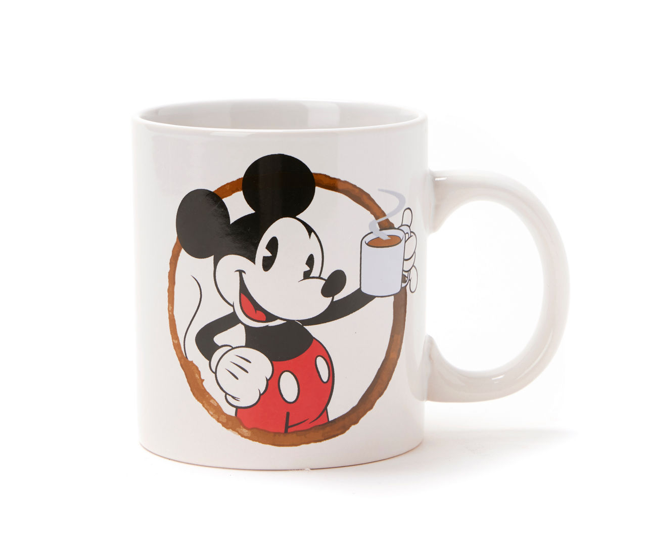 Disney White & Brown Mickey Brew-tiful Morning Ceramic Mug, 20 oz.