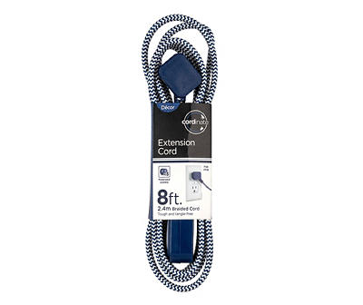 Blue 3-Outlet Charging Extension Cord, (8')