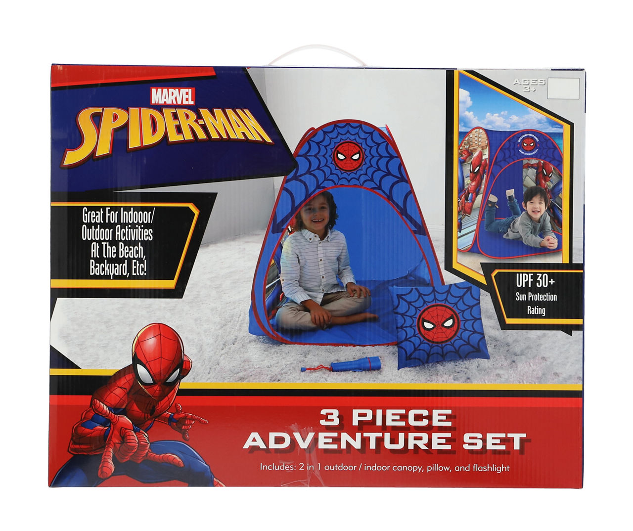 Marvel Blue & Red Spider-Man 3-Piece Adventure Pop-Up Tent Set