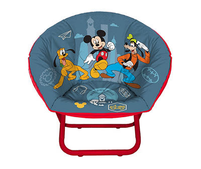 Mickey Mouse Gray-Blue Kids' Saucer Chair