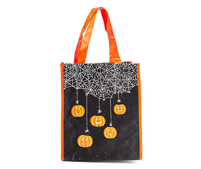 Spiderweb Hanging Pumpkins Reusable Tote Bag