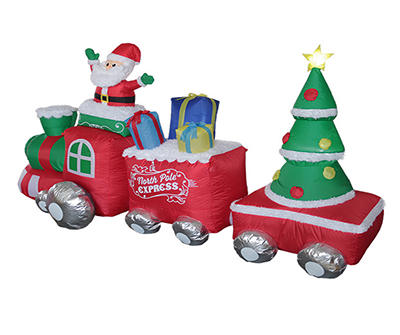 10' LED Inflatable "North Pole Express" Train & Santa