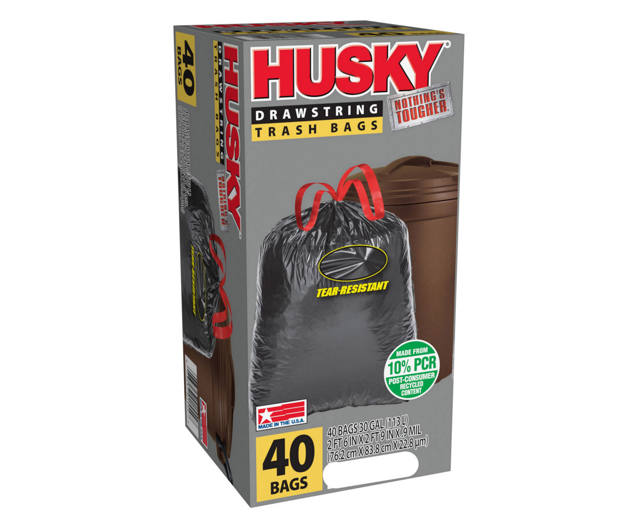 Husky Drawstring Flex Garbage Bags - 45 ct