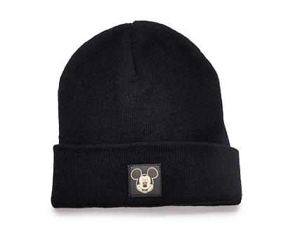 Black Mickey Mouse Patch-Accent Beanie