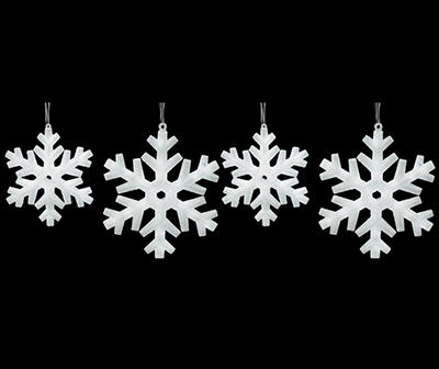Clear Snowflake 4-Piece LED Hanging Decor Set