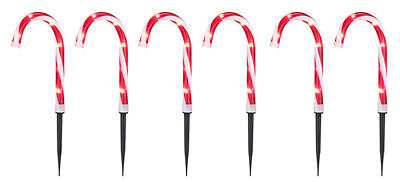 10" Candy Cane 6-Piece Pathway Marker Set