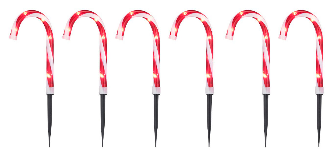 18" Candy Cane 6-Piece Pathway Marker Set