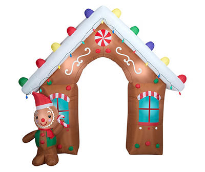 8' Inflatable LED Gingerbread Man & Archway