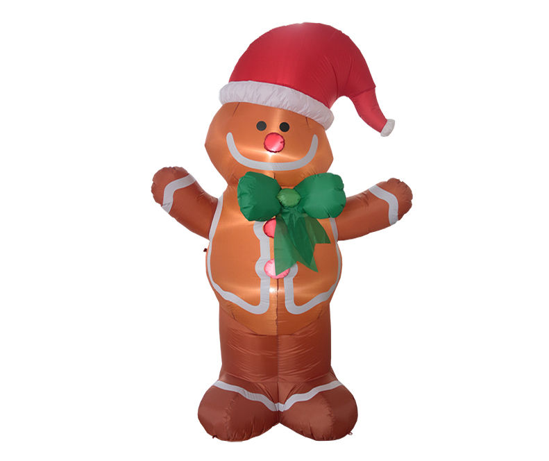 8' LED Inflatable Santa Hat Gingerbread Man
