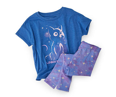 Disney Kids' Lightyear Blue Quartz Galaxy Sox Tee & Leggings