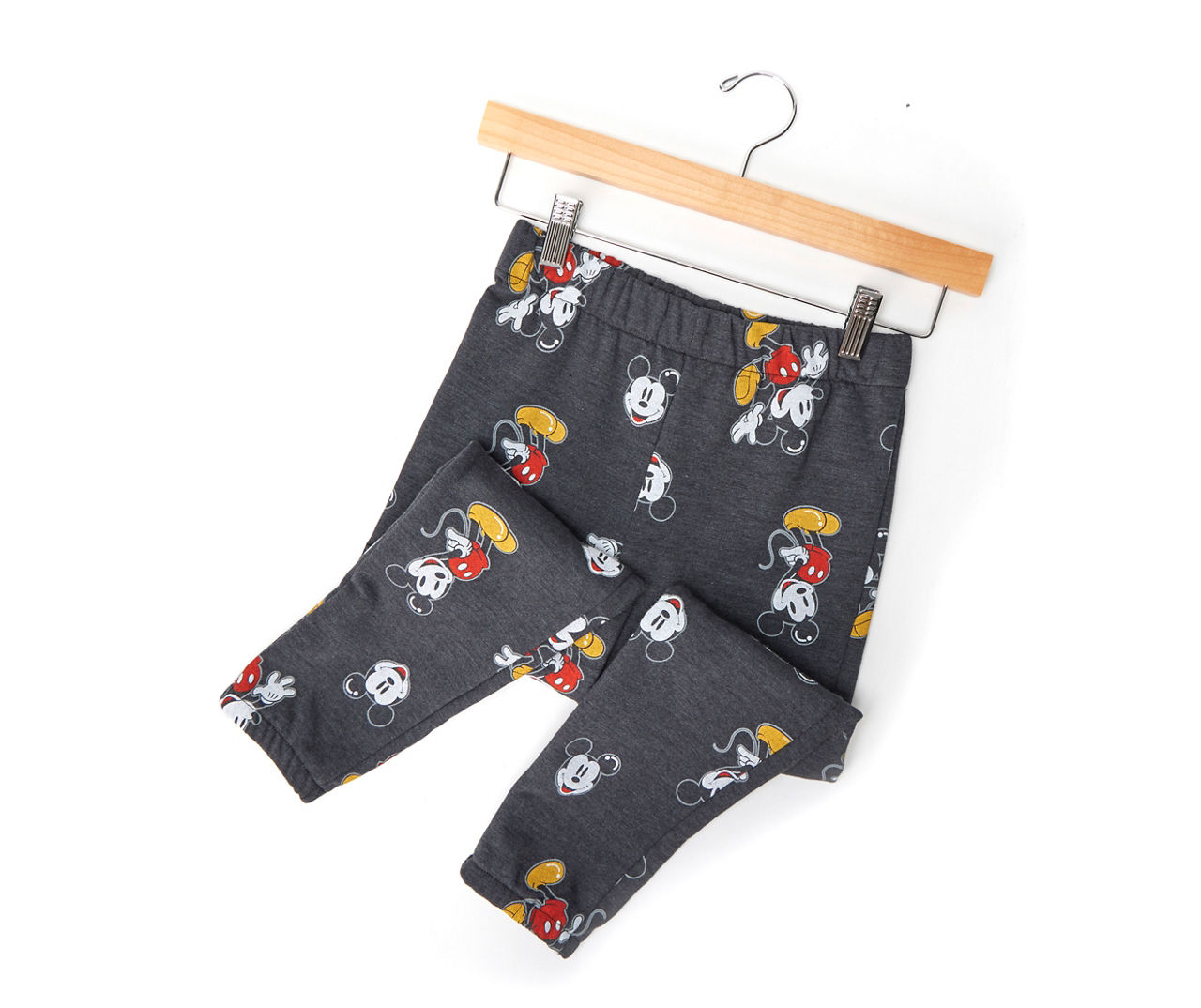 Disney Kids' Size 8 Charcoal Heather Mickey Toon Toss Fleece Joggers