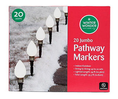 Clear C7 Bulb 20-Piece Pathway Markers Set