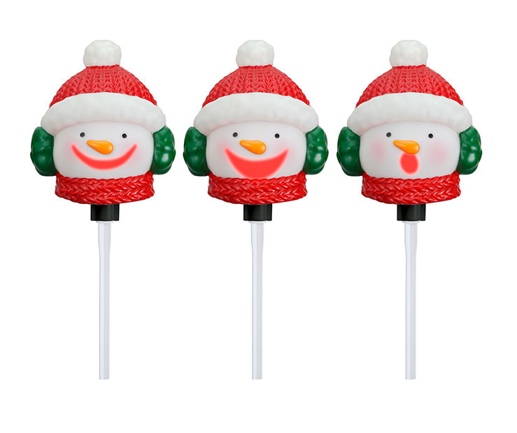 Animated Snowman 3-Piece LED Pathway Marker Set