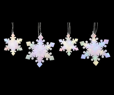 Color-Changing Snowflake 4-Piece LED Hanging Decor Set