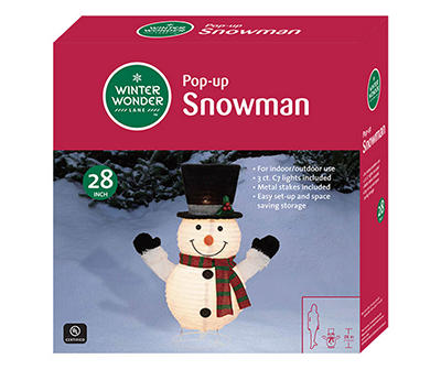 28" Light-Up Pop-Up Snowman