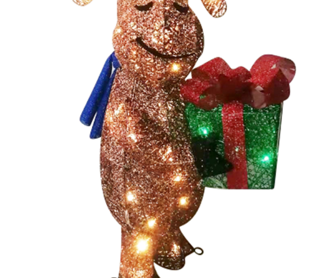 36" LED Moose Holding Gift Box