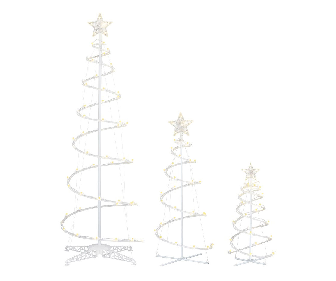 Winter Wonder Lane White Spiral Trees 3Piece LED Decor Set Big Lots