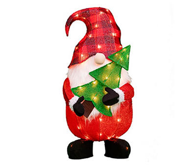 32" Light-Up Santa Gnome & Tree