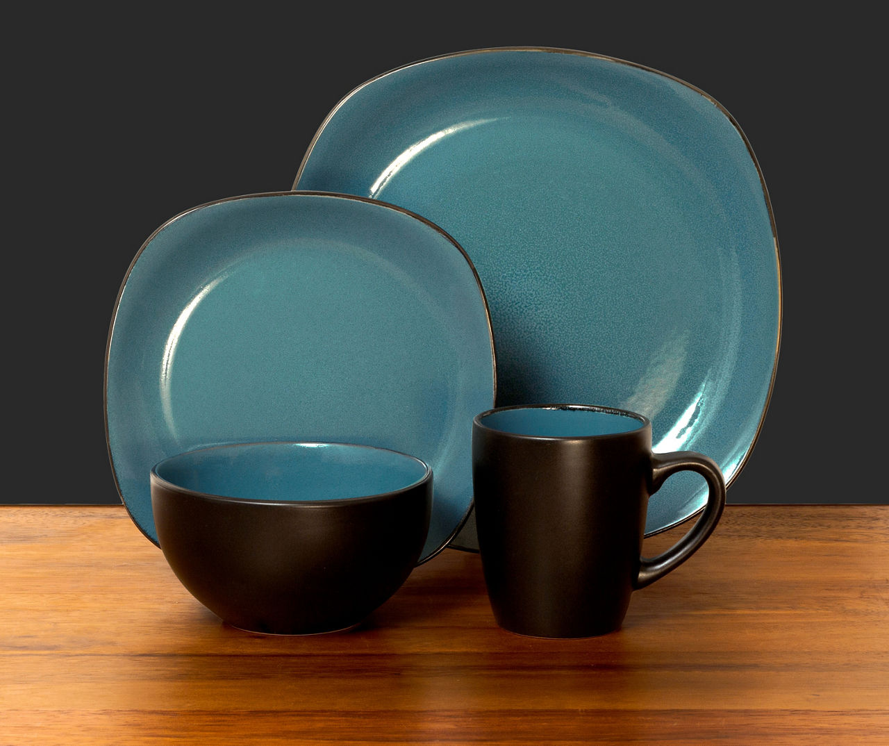 Teal dish outlet sets