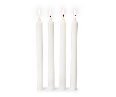 White Taper Candles, 4-Pack