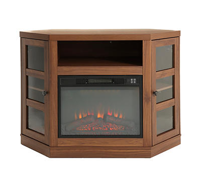48" Brown Corner Electric Fireplace Console