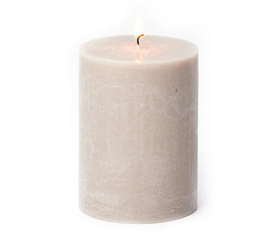 Sage & Seagrass Warm Gray Pillar Candle, (4