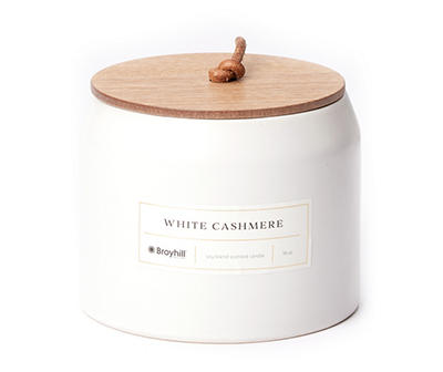 White Cashmere White Matte Ceramic 3-Wick Jar Candle, 19 oz.