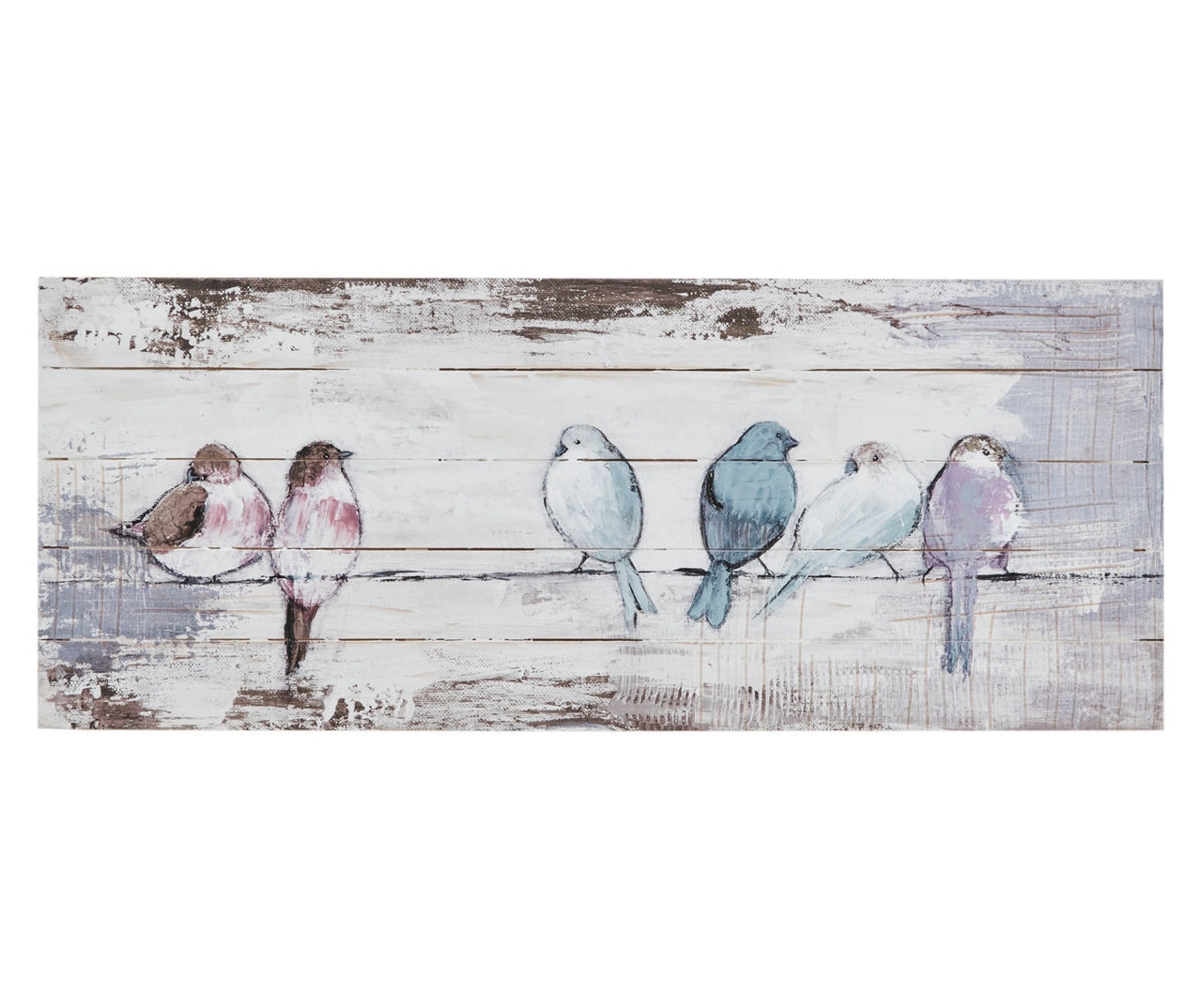 White & Gray Perched Birds Wood Plank Wall Plaque | Big Lots