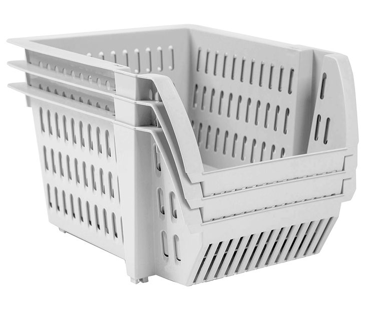 Plastic Stackable Basket Tray, Set of 3 - General - Storage