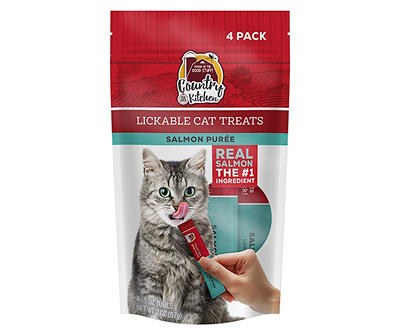 Salmon Puree Lickable Cat Treats, 4-Pack