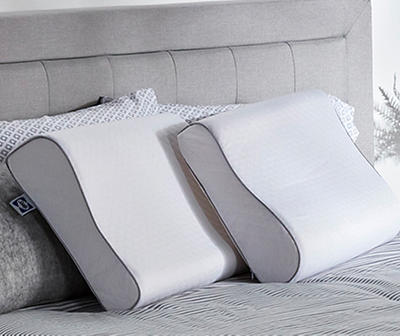 White Memory Foam Contoured Pillow