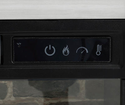 54" 2-Tone Shutter Door Electric Fireplace Console
