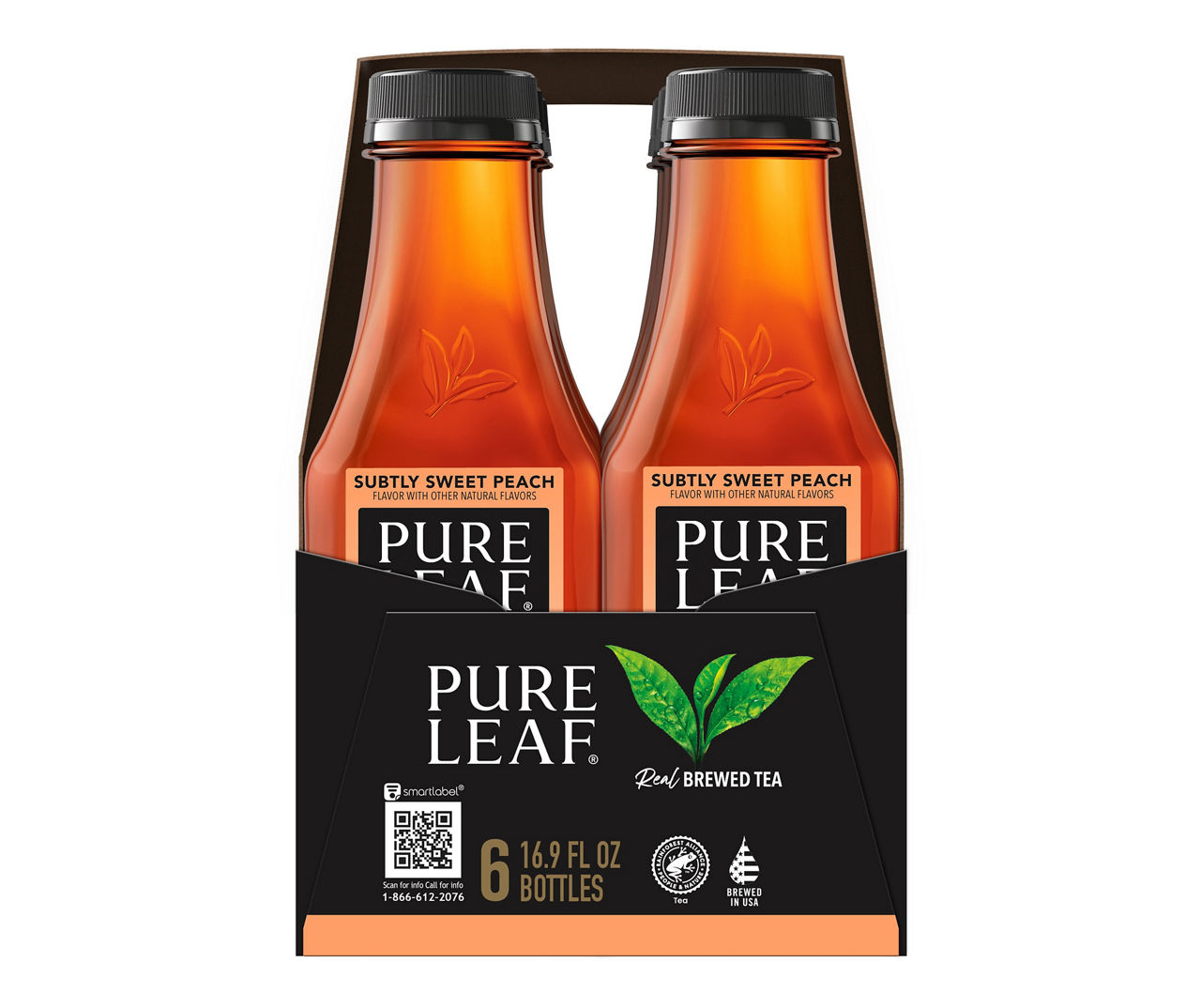 Pure Leaf Subtly Sweet Peach Brewed Tea, 6-Pack