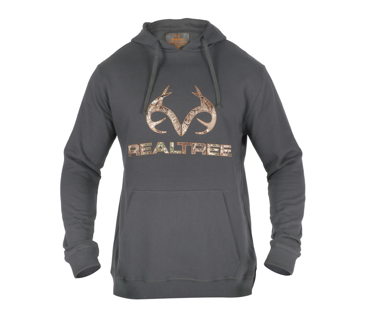 Realtree Realtree Men s Charcoal Camo Antler Logo Hoodie Big Lots