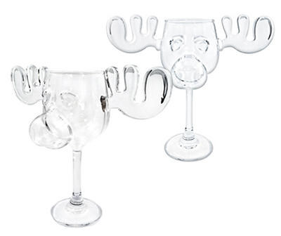 Moose Mug 2-Piece Wine Glass Set