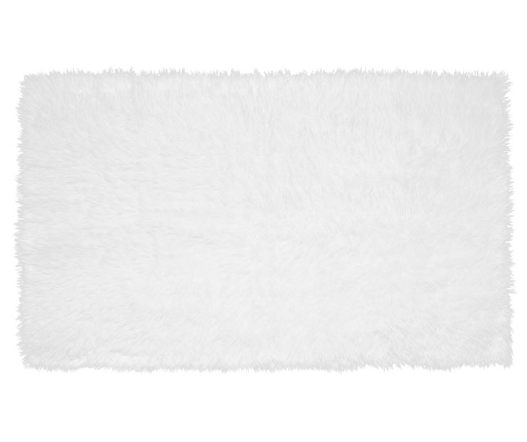 My Magic Carpet White Washable Shag Area Rug, (3' x 5')