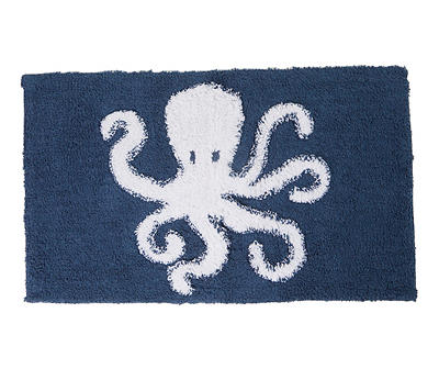 Grecian Getaway Dain Navy & White Octopus Bath Rug