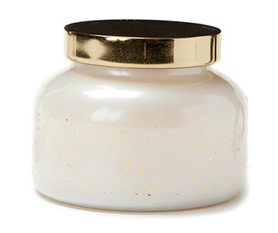 Snowy Balsam Ivory Star Decal Jar Candle, 15 oz.
