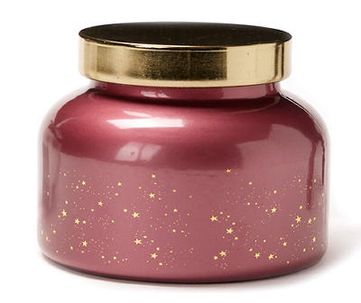 Woodland Fig Dark Red Star Decal Jar Candle, 15 oz.