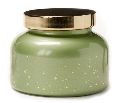 Alpine Spruce Light Green Star Decal Jar Candle, 15 oz.