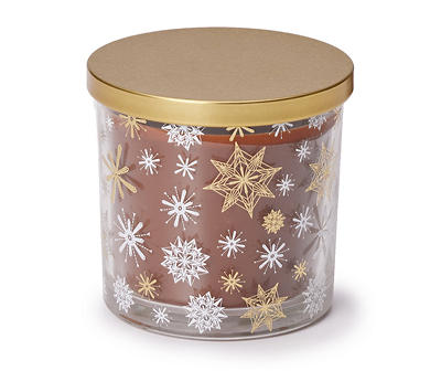 Gingerbread House Brown Snowflake Decal Jar Candle, 14 oz.